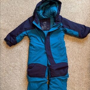 L.L. Bean Teal and Navy Kids' Insulated One-Piece Snow Suit